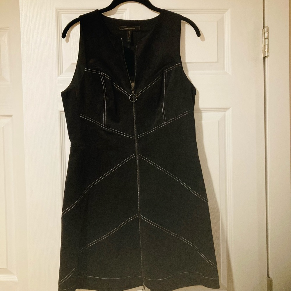 Black suede BCBG Maxazria dress